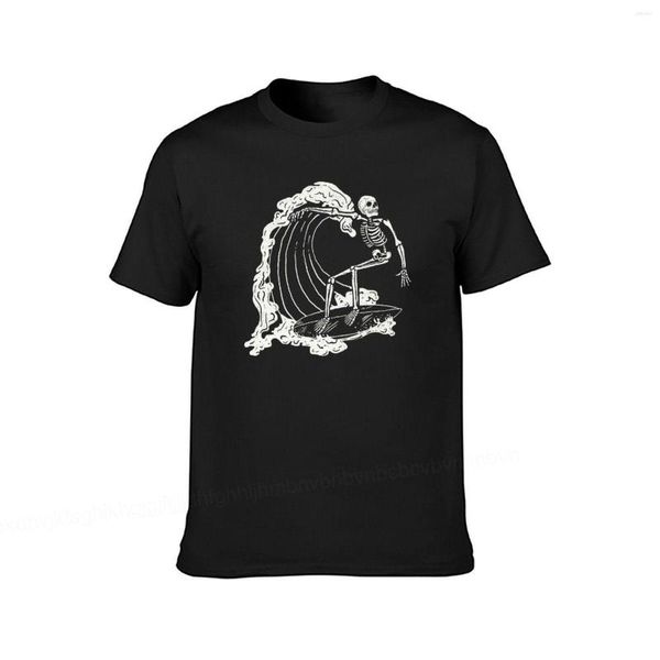 Camisetas masculinas de esqueleto surf skull masculina tamas casuais tampas de algodão curta camiseta camiseta de camisetas de camisetas