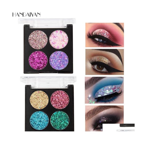 Lidschatten Handaiyan 4 Farben Glitter Mix Lidschatten Tonessshimmer Andduochrome Verschiedenes Make-up auf Lager mit Geschenk-Drop-Lieferung HEA DHC4U