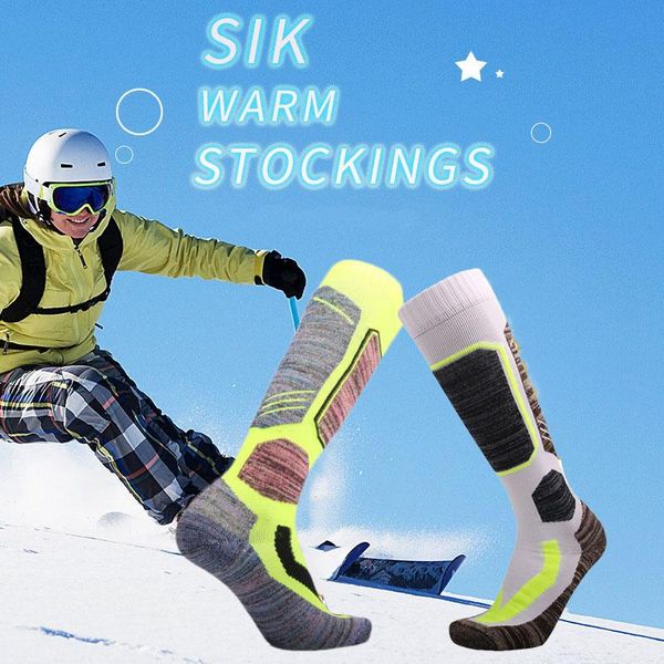 Sportsocken 1 Paar Winter Ski Hochwertige Baumwolle Thermal Männer Frauen Lange zum Wandern Snowboarden Klettern