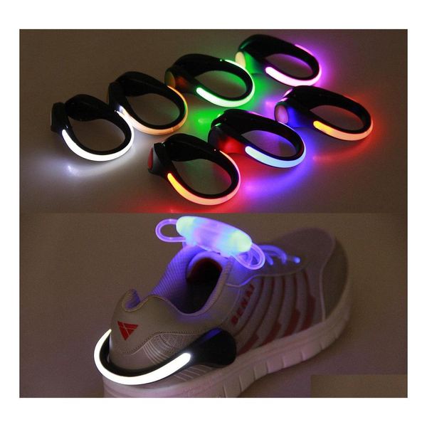 Party Favor Leuchtende LED-Blitzlicht-Schuhclip-Warnlampe Sicherheitsclips Nachtsport Laufen Radfahren Gehen Gang Shuffle Melbourne Dhuq6