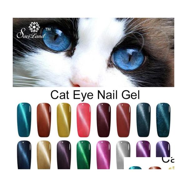 Gel de unhas por atacado Saviland 1pcs ímã de olho de gato UV Polish UV com duração de 10 ml UV/LED 24 cores 3D Primer Magnetic Drop Delt Health Dhzfn