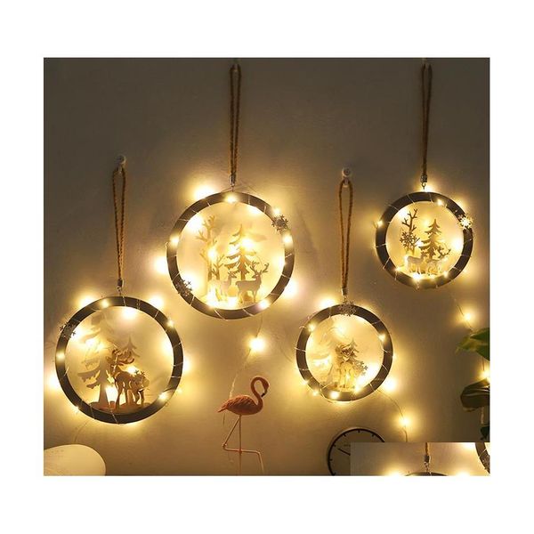 Decorazioni natalizie Decorazione alce Ciondolo per la casa di Natale Appeso Ins Alce in legno Regali caldi Drop Delivery Garden Festive Party Supplie Dh1Pu