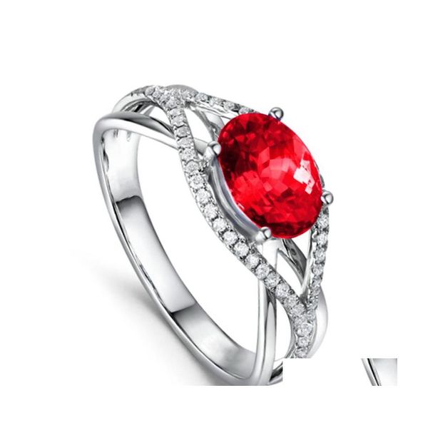 Con pietre laterali lussuosa fascino mticolor anelli zirconi zirconi da donna gioielli a zaffiro aperto set colorf ruby ​​blue diamond orbit dhuuz