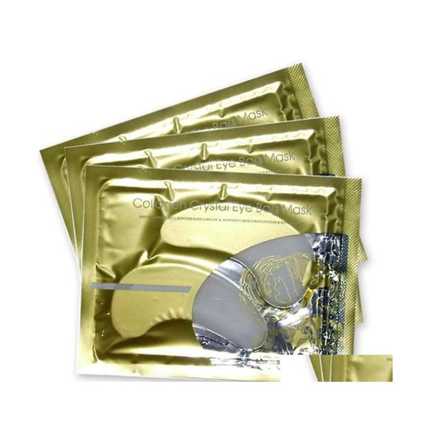Bronzers HighLighters Inglês Versão White/Gold Eye Care Pad Hidratante Essence Crystal Collagen Mask Cosmetics Dhwhl