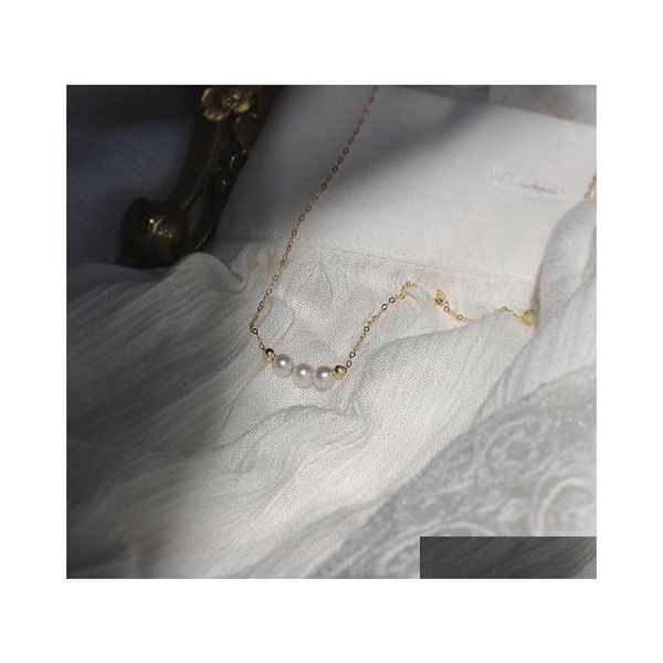 Chokers Perle Reales Gold Überzogene Halskette Für Frauen Koreanische Mode Messing Kette Halsketten Party Urlaub Täglich Luxus Schmuck GIF OT5Nl