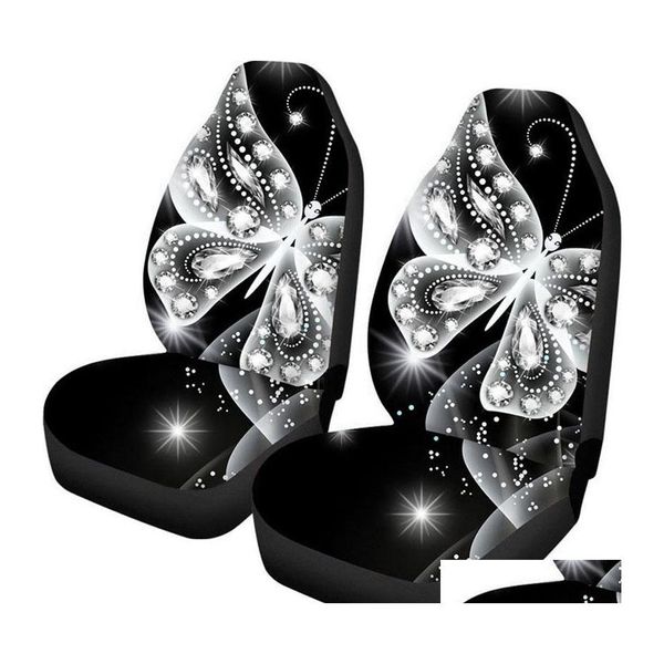 Fodere per sedie Car Seat Er Set per le donne Beautif Butterfly Stampa 3D Front Fit La maggior parte delle auto Accessori per berline Suv Drop Delivery Home Gard Dhkjw