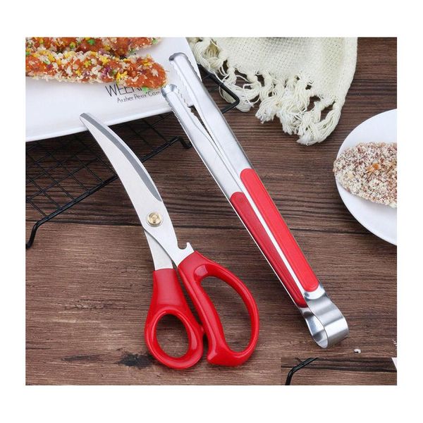 Küchenschere Korean BBQ Set Huhn Knochen Lebensmittel Clip Multifunktions Steak Schneidwerkzeug Drop Lieferung Hausgarten Esszimmer Bar Messer Dh24W