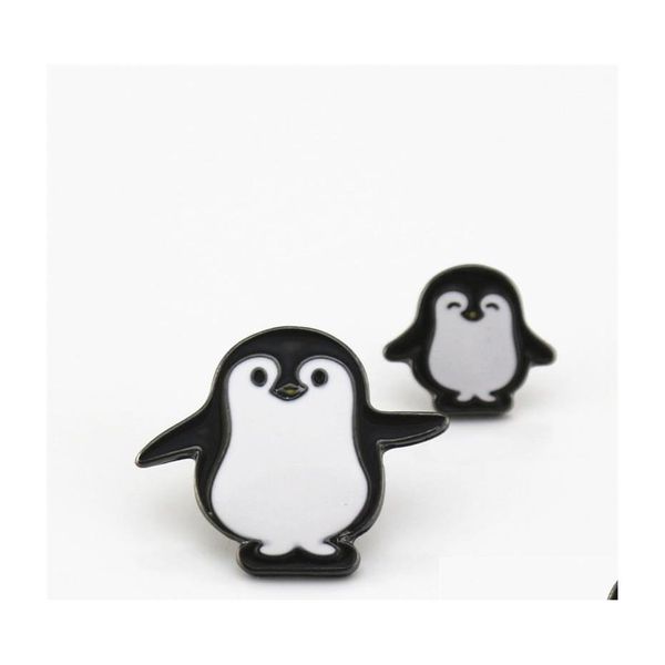 Pins Broschen Pin Harajuku Legierung Emaille Kawaii Weiß Schwarz Pinguin Abzeichen Anstecknadeln Sichere Brosche Schal Cool Boy Frauen Schmuck Geschenke Dhbpi