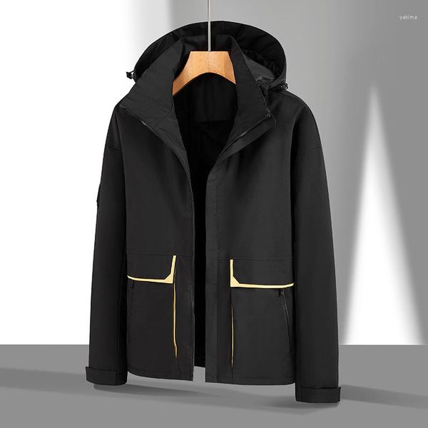 Giacche da uomo 2023 Winter Warm Black Grey Cargo Coat Giacca con zip per uomo Parka casual classico di marca spessa