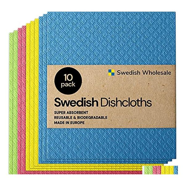 Outras ferramentas de cozinha panos de panos de 10 toalhas de mão absorventes reutilizáveis ​​para balcões lavando pratos de corcoa de pano de esponja Drop Deliver dh1ls