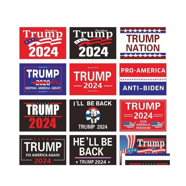 Banner Flags Trump 2024 Flag Mtistyles Donald Keep America Again Poliestere Decor Per President Usa 3X5 Ft 90X150 Cm Drop Delivery Ho Dhcnq