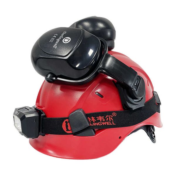 Casco di sicurezza per costruzione Darlingwell con paraorecchie a luce LED Proteggi l'orecchio CE EN352 Cappello rigido in ABS Aloft Work ANSI Industrial