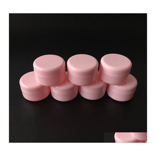 Bottiglie da imballaggio Mini vasetti di plastica da 20G Vaso rotondo per trucco rosa Bottiglia da viaggio portatile per creme cosmetiche Lozioni Consegna a goccia Ot5Wg