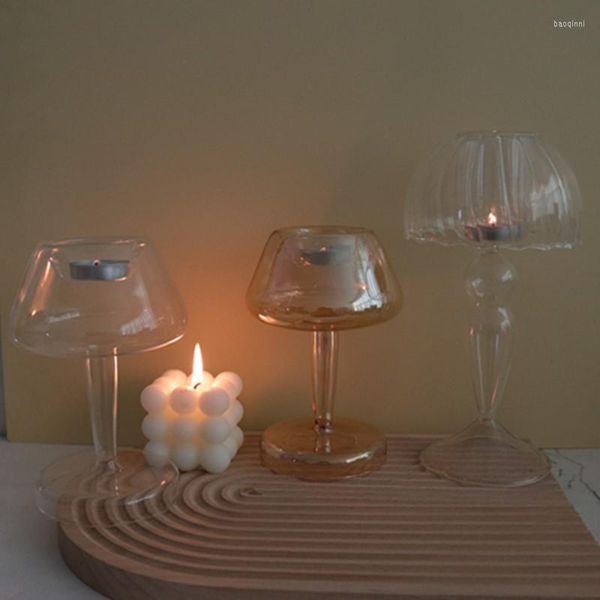 Kerzenhalter Europäische Glaslampe Kandelaber Wohnkultur Regenschirmförmige Haushaltsdekoration INS Kreatives Design Persönlichkeit