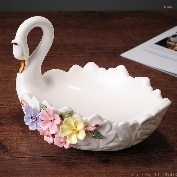 Placas Swan Plate Fruit Candy Home Dining Table