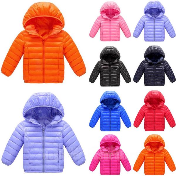 2023 Bambini Ragazzi Ragazze Cappotto invernale Giacca per bambini leggera Giacche in cotone solido con cappuccio Vestiti per bambina per bambina Boutique per ragazze