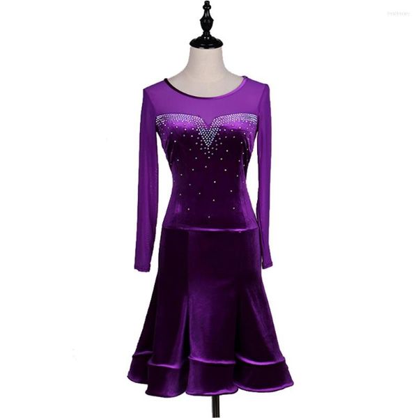 Vestido de dança latina com conforto para feminino para senhoras cor vermelha de boa qualidade feminino profissional de salão de baile competitivo Y10516