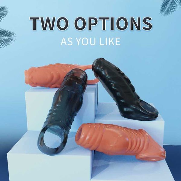 Brinquedos sexuais massageador novo silicone reutilizável pênis manga glans ampliador extensor atraso ejaculação galo anel brinquedos sexuais para homens casais loja