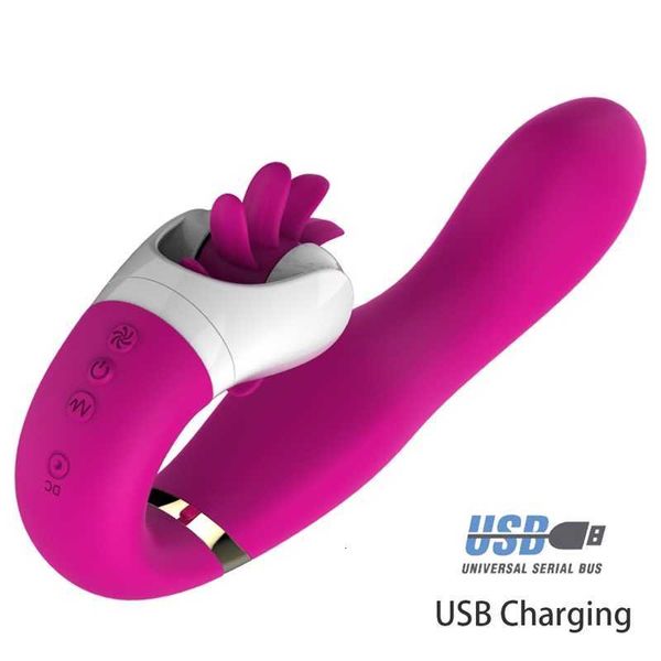 Sexspielzeug Massagegerät 10 Geschwindigkeiten Mute Rotation Dildo Vibratoren Massagegerät Zunge lecken Oralsex Spielzeug für Frauen Klitoris Stimulator Produkt