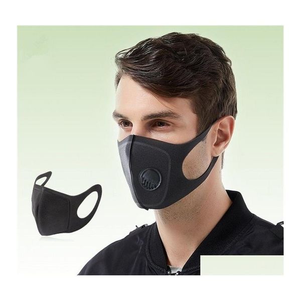 Designer-Masken Unisex-Gesichtsmaske Mund mit Atmung Vae Three Nsional Black Respirator Earloop Wiederverwendbar Staubdicht 6 98Mh Uu Drop De Otphp