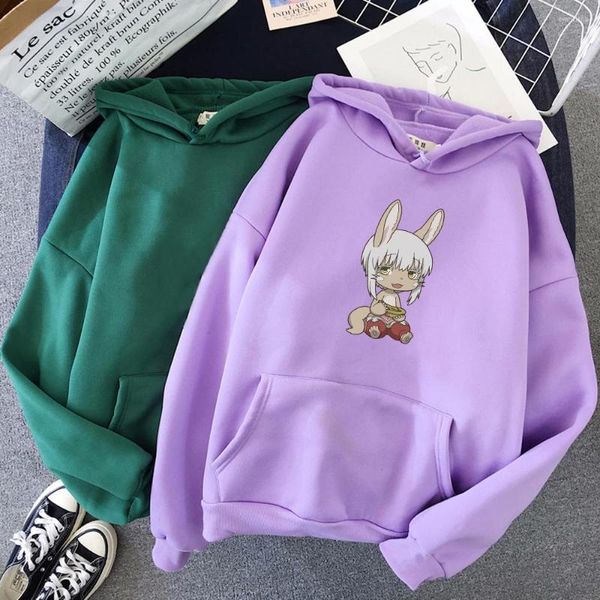 Männer Hoodies Anime Hoodie Plus Größe Nette Made In Abyss Nanaki Druck Männer Kawaii Rosa Tops Sweatshirt Frauen Casual mit kapuze