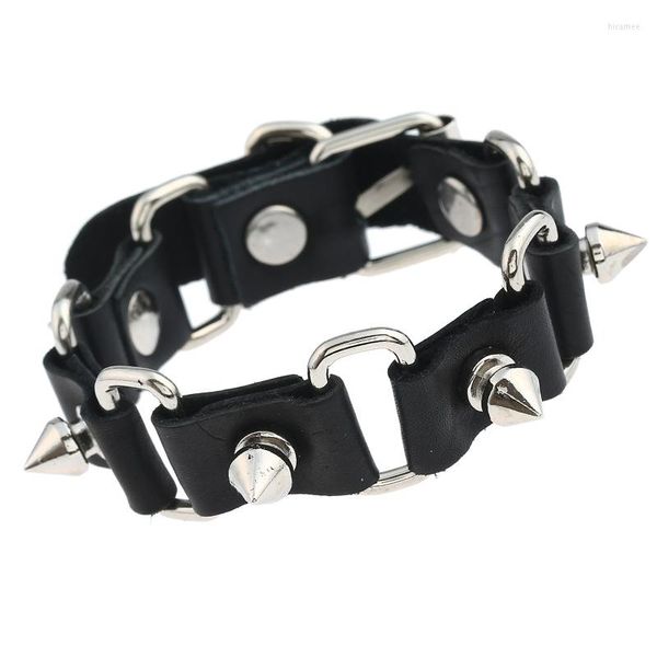 Pulseiras de link punk gótico rock metal cuspidal bike rivet cone de bracelete cintil