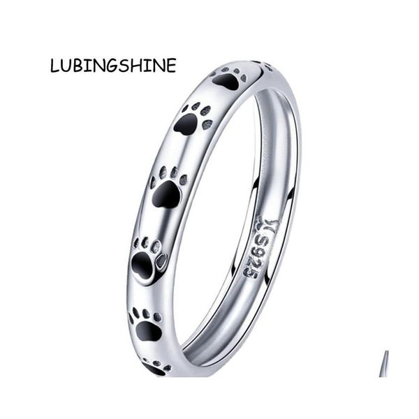 Cluster Ringe Vintage Antik Silber Farbe Katze Fußabdruck für Frauen Männer Punk Metall Einfache Mtisize Ring Trend Schmuck Geschenk Drop Lieferung DHLPO