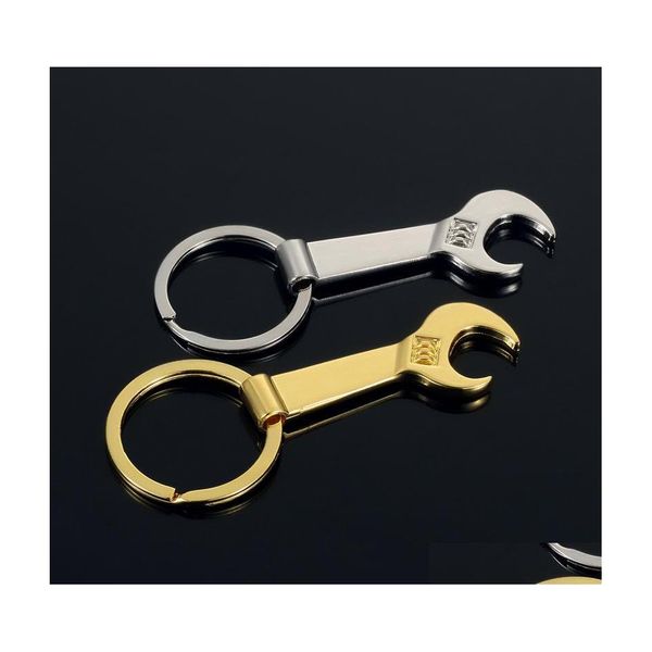 Abridores de abridores abridor de garrafa ferramenta de chave de chave de chave de metal keyring presente sier ouro 8.5x3.2cm entrega de gota jardim home kitching jining b dhpsm