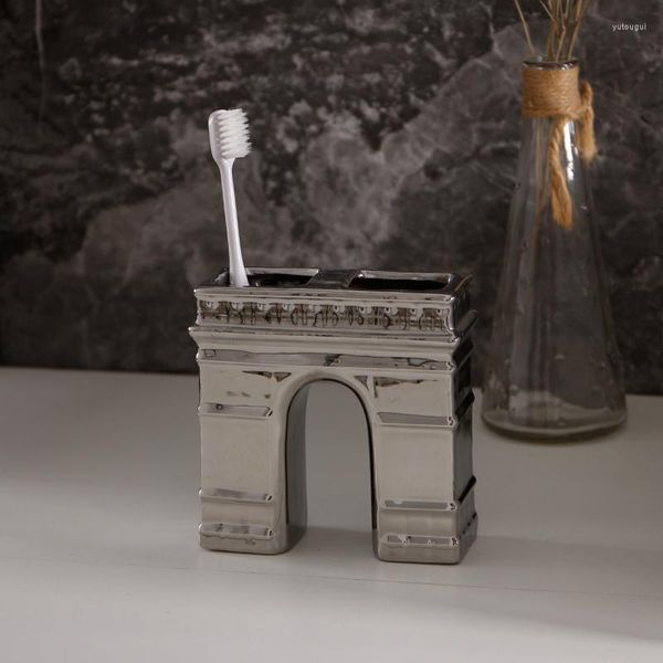 Acessório de banho Conjunto de banheiro europeu Acessórios para banheiros Criatividade Eiffel Torre Decorativa de loção Bainários de casas de dentes de dentes de dentes