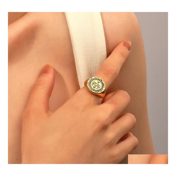 Полоса кольца модные ювелирные украшения солнце цветок улыбающееся кольцо кольца указатель кольцо с капля