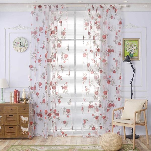 Tenda Filato Rose Vine Schermi di fascia alta Tessili per la casa Finiti Camera da letto Soggiorno Tenda luminosa1pz