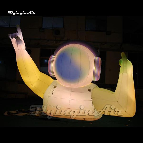 Gigante artistico gonfiabile modello DJ luce a LED all'interno dell'aria esplodere mezzo palloncino fittizio con cuffie per la decorazione del palco di un concerto