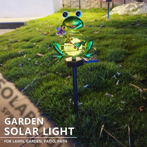 Garten Frühling Frosch Solar Lichter Dekoration Rasen Lampe Outdoor Hof Terrassen Terrasse Wasserdichte Boden Stecker Licht