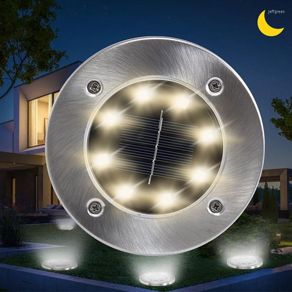 Lâmpada subterrânea 8Leds Street Light Solar Garden Outdoor à prova d'água IP66 Courtyard Warm Buried Lighting Stair Lawn