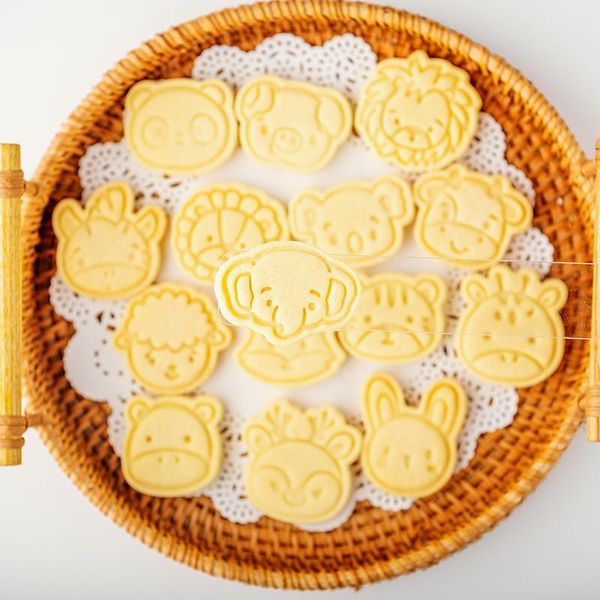 Backen Werkzeuge Gebäck Cookie Form Niedlichen Cartoon Tier Keks Hand Stempel Presse Mold Cutter Für Küche Gadgets