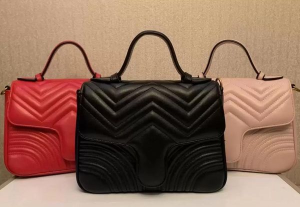 Bolsas de couro de alta qualidade femininas saco de senhora marmont bolsas de couro genuíno bolsas de cor de bolsas de bolsa de ombro bolsas de borboleta em corrente de borboleta