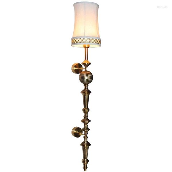 Wandlampe Villa Hall Salon Deco großes vertikales Licht El Schlafzimmer E27 LED -Leuchten Korridor Treppe Langes Wandlamp