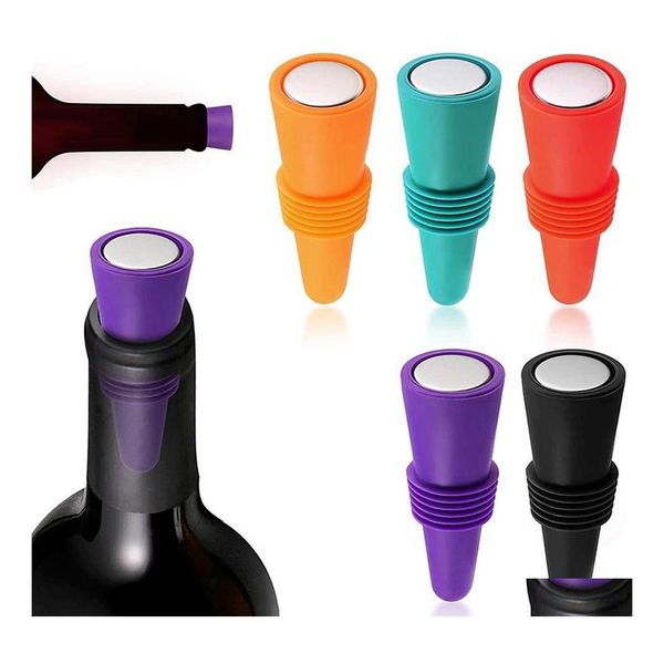 Bar Tools Premium Sile Wein- und Getränkeflaschenverschluss-Set, auslaufsicher, für Champagnerflaschen, Versiegelungsstopfen, Korkschoner, Stopper, wiederverwendbar, Dro Dhegd