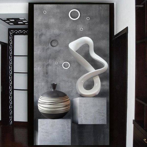 Обои пользователь HD 3D PO фрески Обои современная творческая живопись гостиная входная комната для ванной комнаты Дверь Дверь Фон Стена Бумага