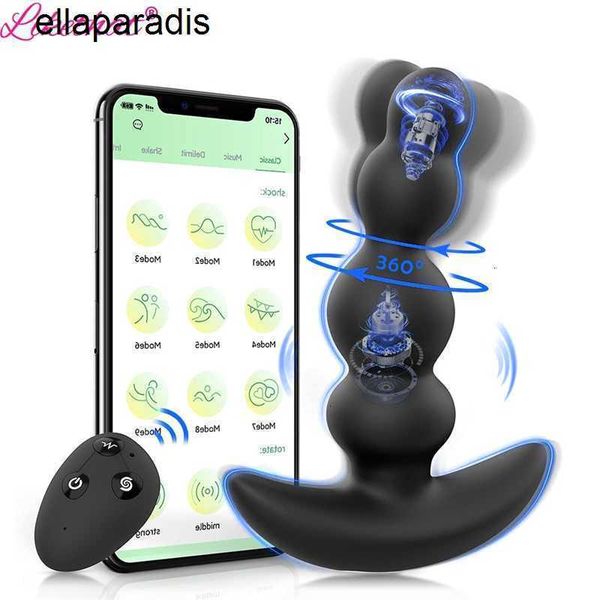 Секс-игрушки, массажер, вращающийся на 360 градусов, вибрирующий простаты, анальная пробка, вибраторы, бусины, фаллоимитатор для мужчин, приложение Bluetooth, дистанционное управление, мужской