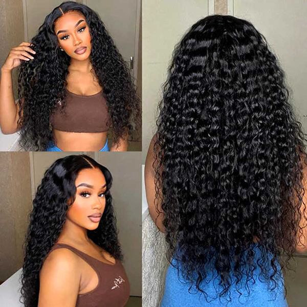 Nxy dantel peruk 30 inç 13x6 ön insan saçı derin dalga brezilya gevşek su kıvırcık frontal peruk Önceden koparılmış siyah kadınlar 230106