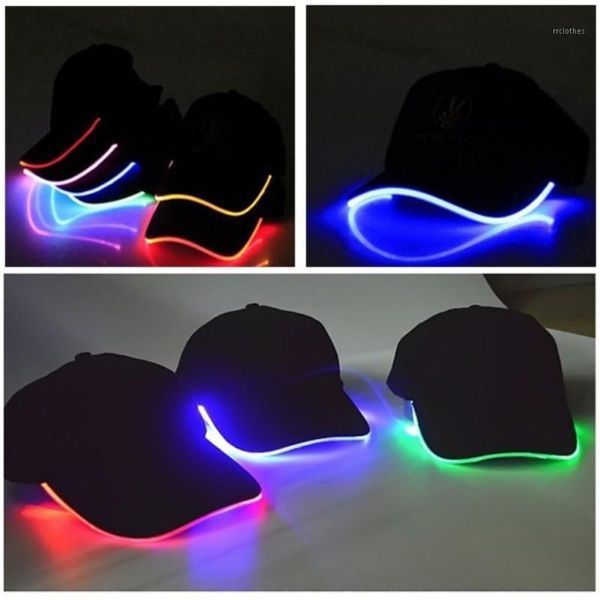 Ball Caps Tasarım LED Işık Up Beyzbol Parlayan Ayarlanabilir Şapkalar Parti Hip-Hop Koşu ve More1 için Mükemmel
