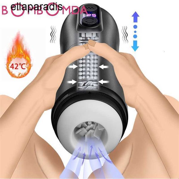 Adulto massageador automático telescópico masturbador masculino poderosa máquina de impulso vibração boquete buceta masturbação copo brinquedos sexuais para homem