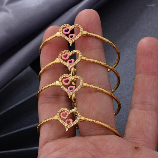 Pulseira 4pcs/lote dubai dourado colorido pulseira infantil para crianças jóias africanas jóias do Oriente Médio