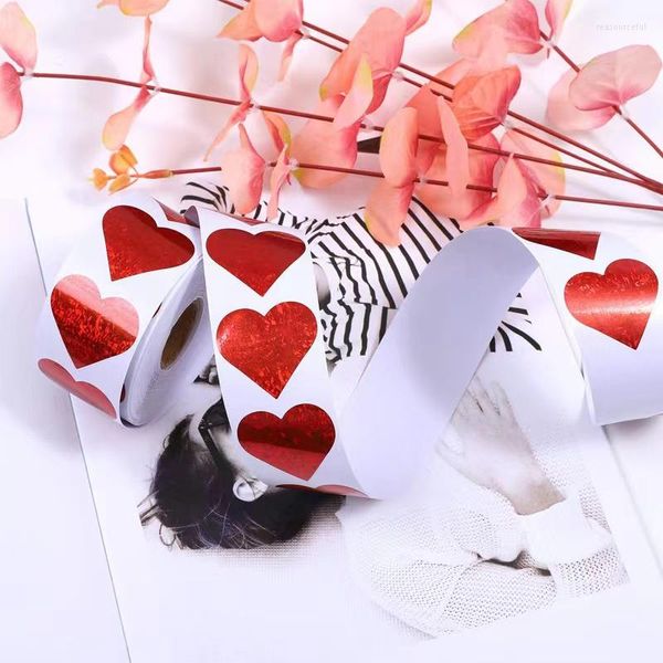 Украшение вечеринки 500pcs/Roll Sparkle Heart Sticker