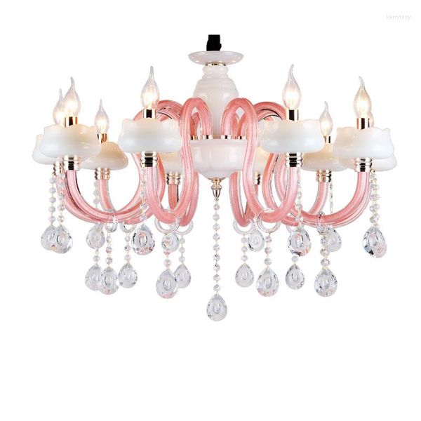 Chandeliers Cafe Salon Led Led Crystal Chandelier Lâmpadas penduradas Iluminação moderna Quarto de casamento quente quarto de casamento