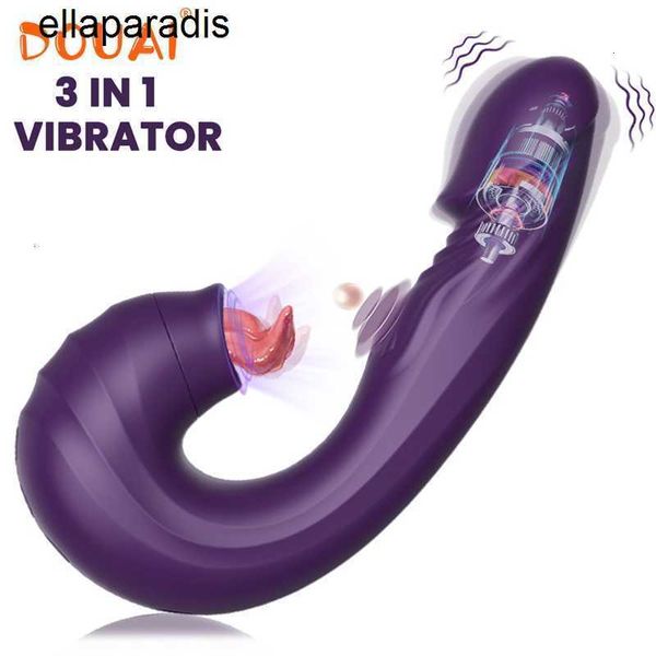 Sexspielzeug Massagegerät 3 in1 Saugen Vibratoren Dildo Vibrator Weibliche Klitoris Stimulator 20 Geschwindigkeiten Zunge Lecken Dehnen Erwachsene Spielzeug für Frauen