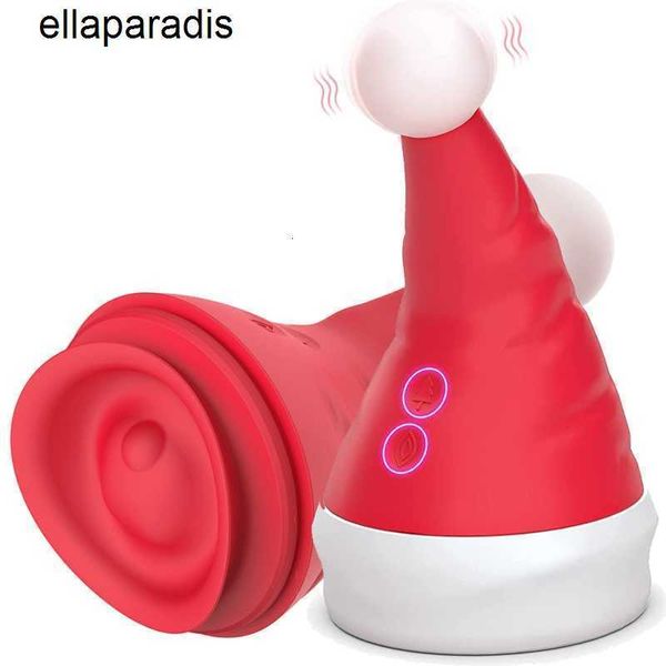 Brinquedos sexuais massageador chapéu de natal forma g ponto estimulador clitoral vibrador para mulheres mamilo anal língua orgasmo vibrador