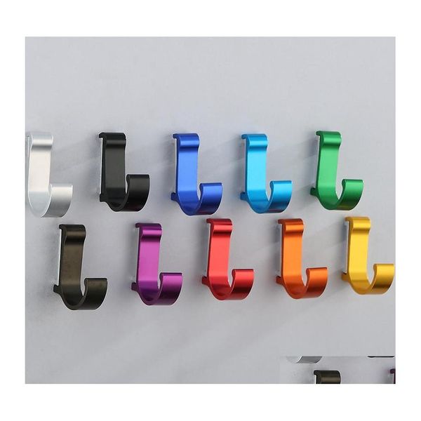 Hooks Rails Aluminium Kleidung Haken Süßigkeiten Farbmantel Handtuch Robe Haus Aufbewahrung Badezimmer Küche Zubehör Drop Lieferung Garde Dhq2z