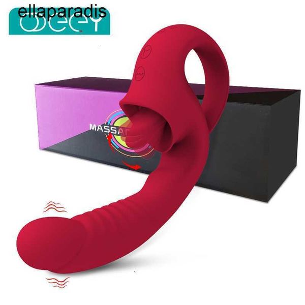 Massaggiatore per giocattoli sessuali Leccata di lingua del clitoride Vibratore del punto G Realistico Grande vibratore Stimolatore del clitoride 10 Vibrante per le donne
